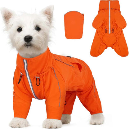 Dog Jacket Windproof Splash-proof Anti-static Warm & Cold-resistant Adjustable Jacket Dogs Rain Coat