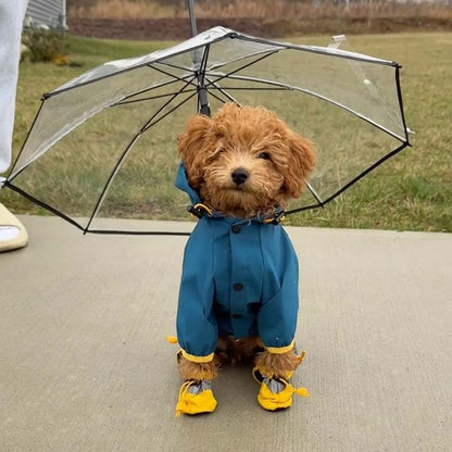 Dog Raincoat for Small Dogs Adjustable Four-Legged Reflective Dogs Rain Coat