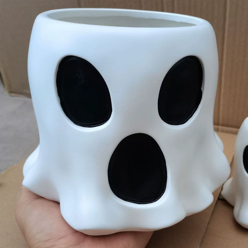 Ghost Flower Pot Halloween Candy Bucket Ghost Candy Bowl