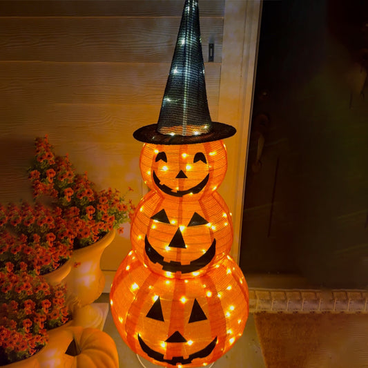Halloween Decorative Pumpkin Light String Folding Cloth Glowing Pumpkin
