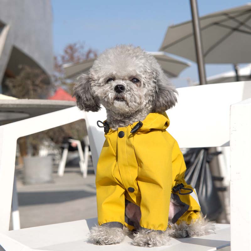 Dog Raincoat for Small Dogs Adjustable Four-Legged Reflective Dogs Rain Coat
