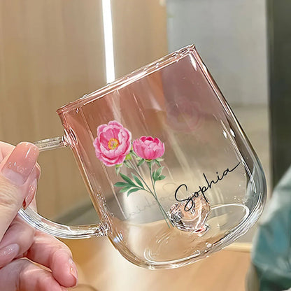 You Are The Most Beautiful Flower - Personalized Custom Pink Gradient Glass Mug