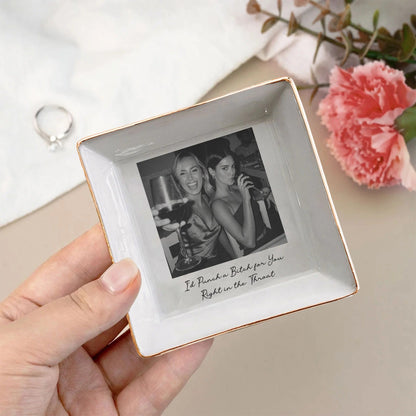 Custom Photo Trinket Tray -  Thank You Gifts Personalized Jewelry Dish