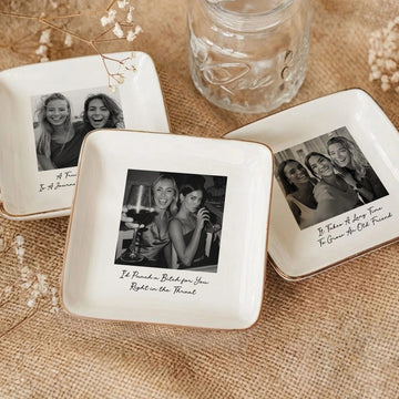 Custom Photo Trinket Tray -  Thank You Gifts Personalized Jewelry Dish