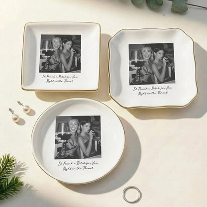 Custom Photo Trinket Tray -  Thank You Gifts Personalized Jewelry Dish