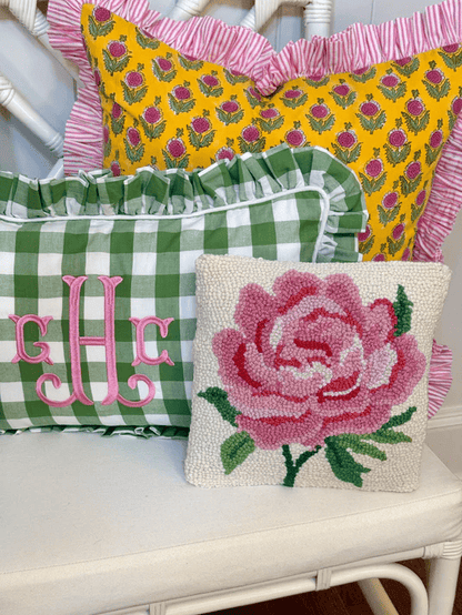 Floral Embroidered Pillow