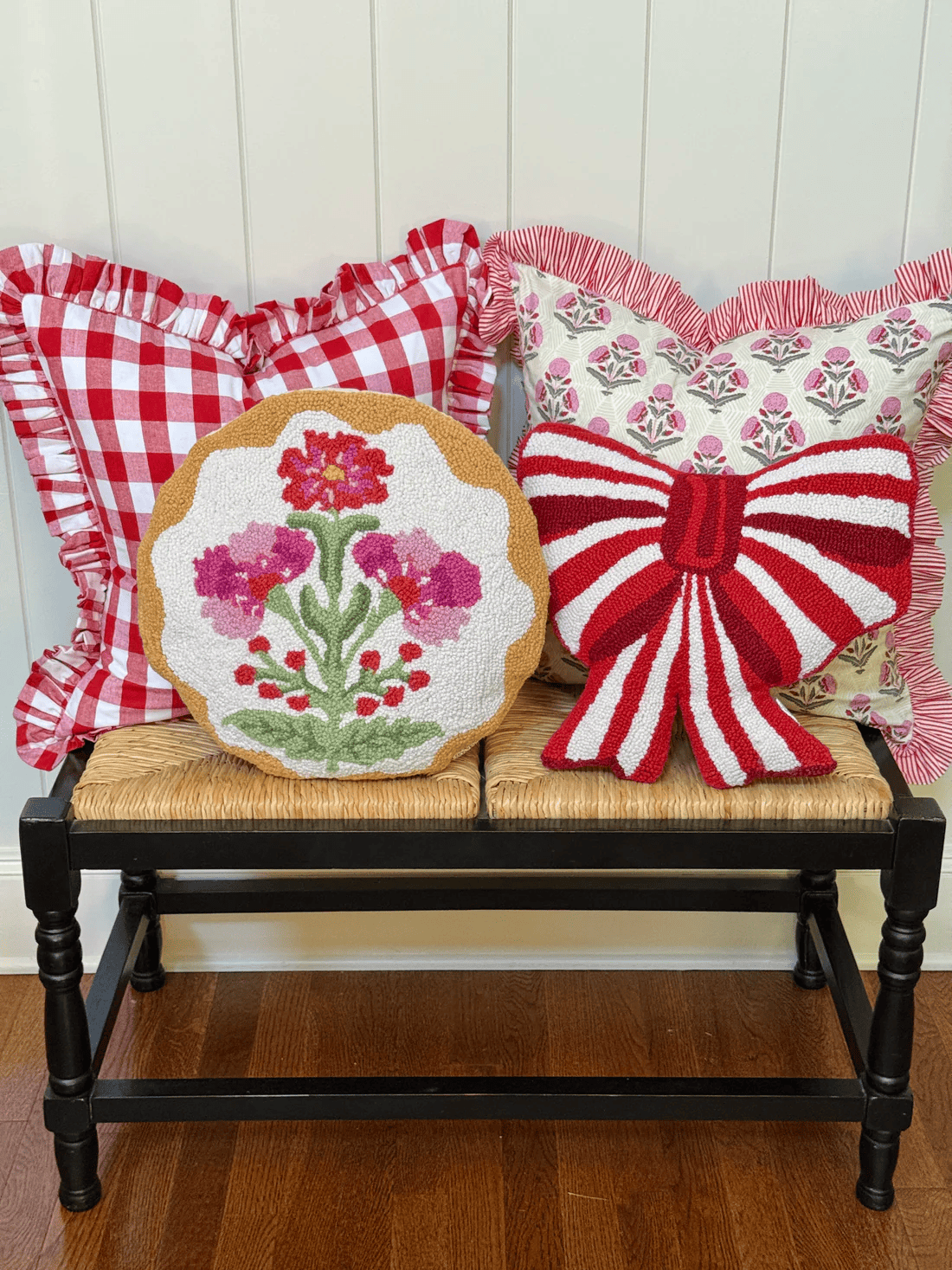 Floral Embroidered Pillow