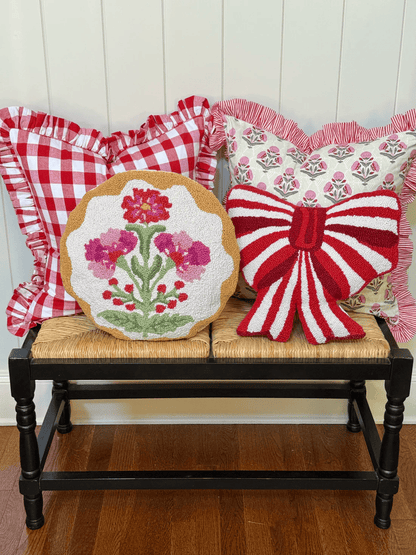 Floral Embroidered Pillow