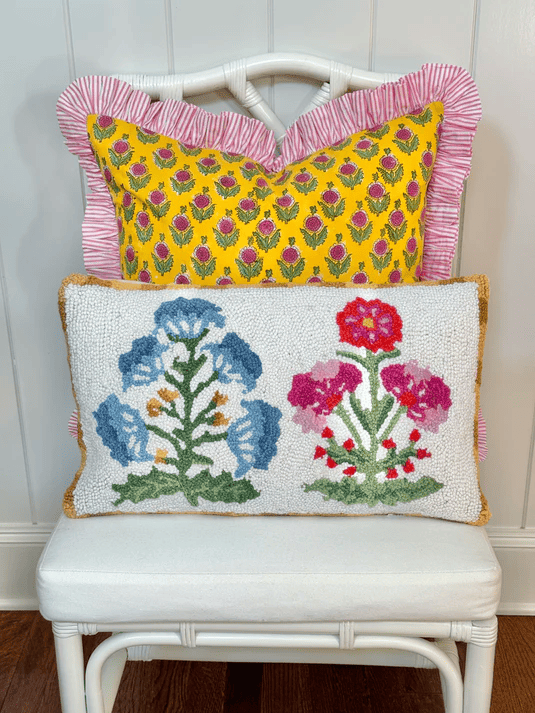 Floral Embroidered Pillow