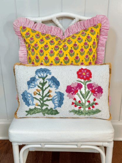 Floral Embroidered Pillow