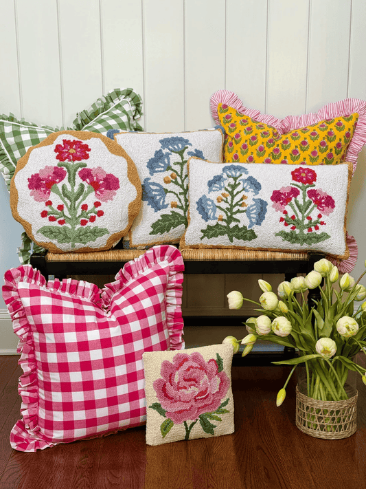 Floral Embroidered Pillow