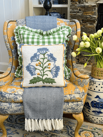 Floral Embroidered Pillow