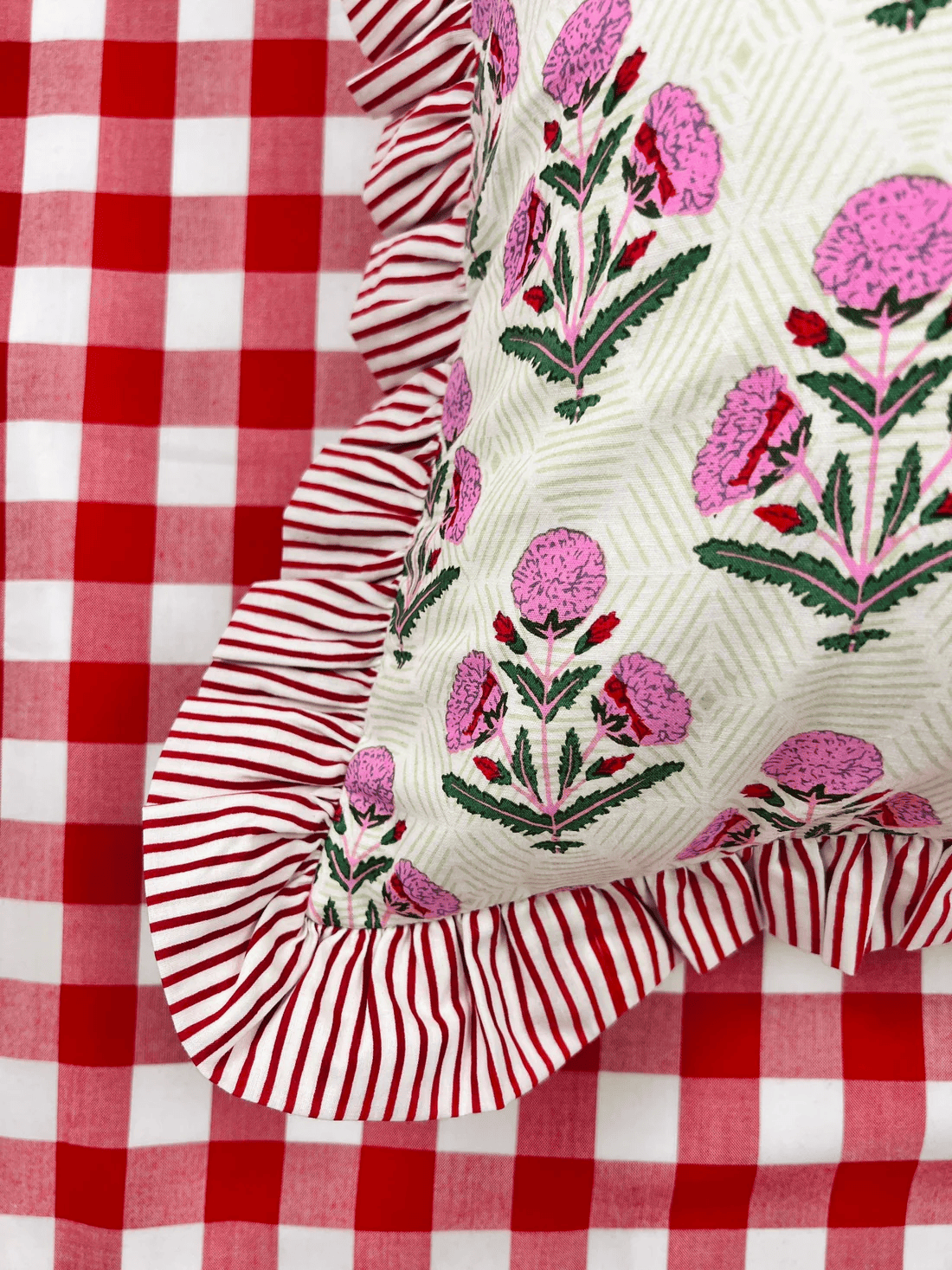 Floral Embroidered Pillow