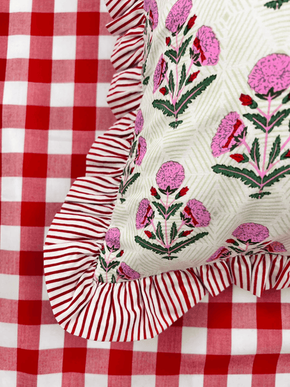 Floral Embroidered Pillow