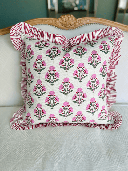 Floral Embroidered Pillow