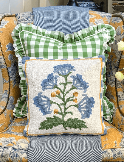 Floral Embroidered Pillow