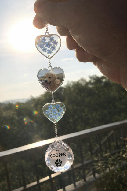 Custom Photo Memorial Crystal Suncatcher - Personalized Pet Memorial Sympathy Gifts For Dogs, Cats - Forever Shining In My Heart