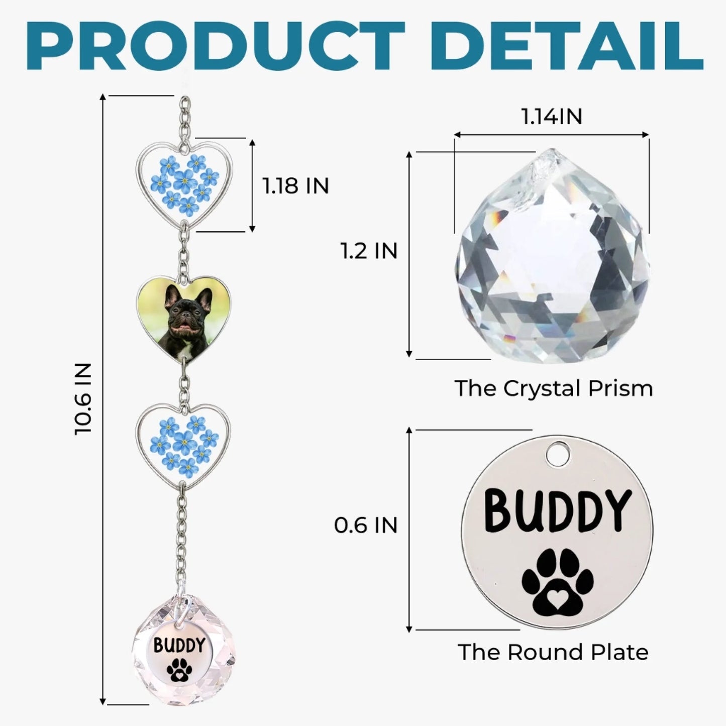 Custom Photo Memorial Crystal Suncatcher - Personalized Pet Memorial Sympathy Gifts For Dogs, Cats - Forever Shining In My Heart