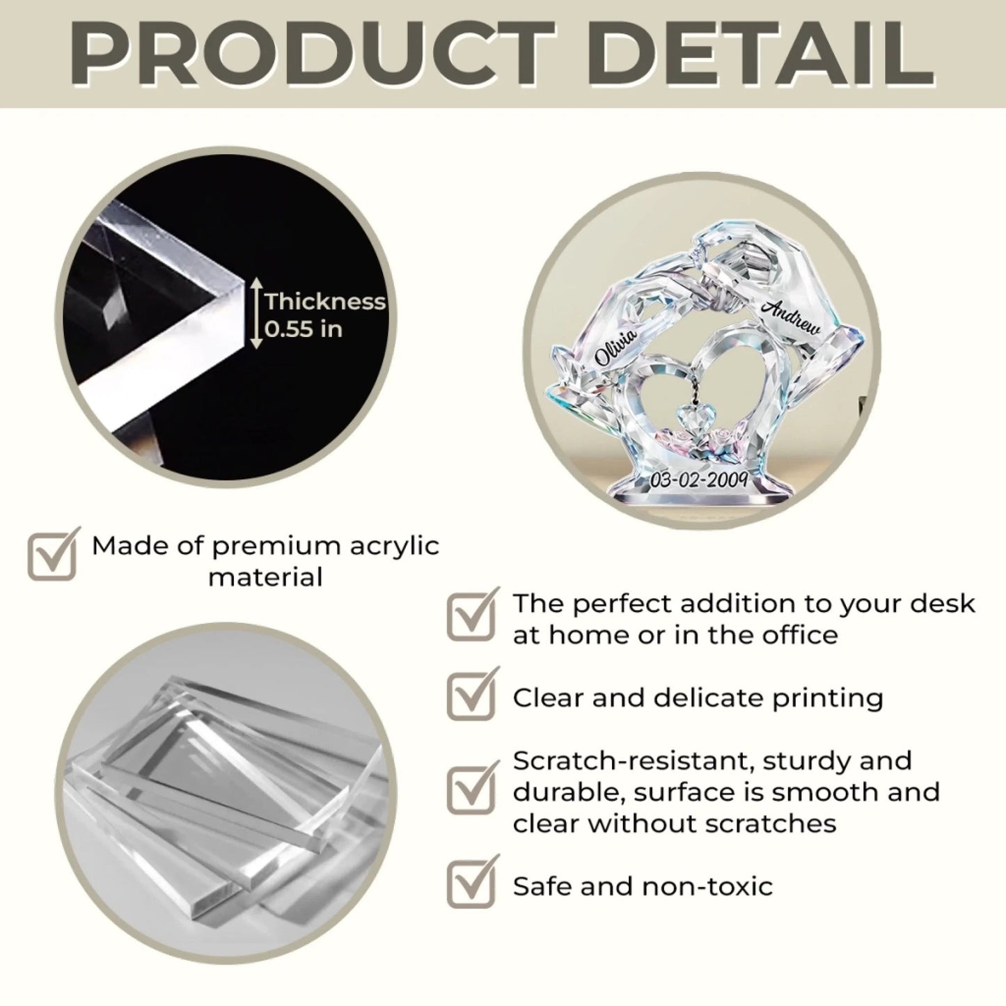 Custom Acrylic Plaque - Personalized Anniversary Wedding Gifts For Husband And Wife, Him And Her - Love Found Its Home