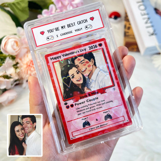 Custom Anniversary Card Couple Photo Anime Style