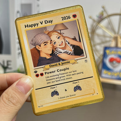 Custom Anniversary Card Couple Photo Anime Style