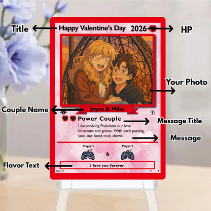 Custom Anniversary Card Couple Photo Anime Style