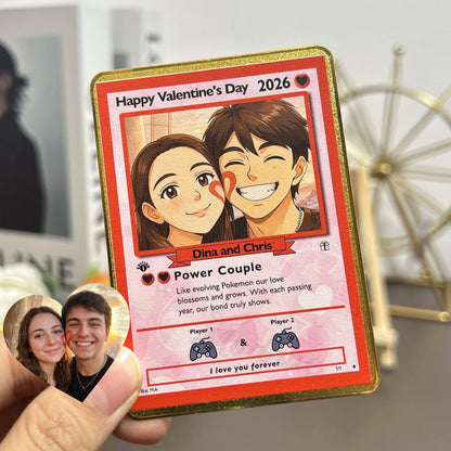 Custom Anniversary Card Couple Photo Anime Style