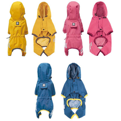 Dog Raincoat for Small Dogs Adjustable Four-Legged Reflective Dogs Rain Coat