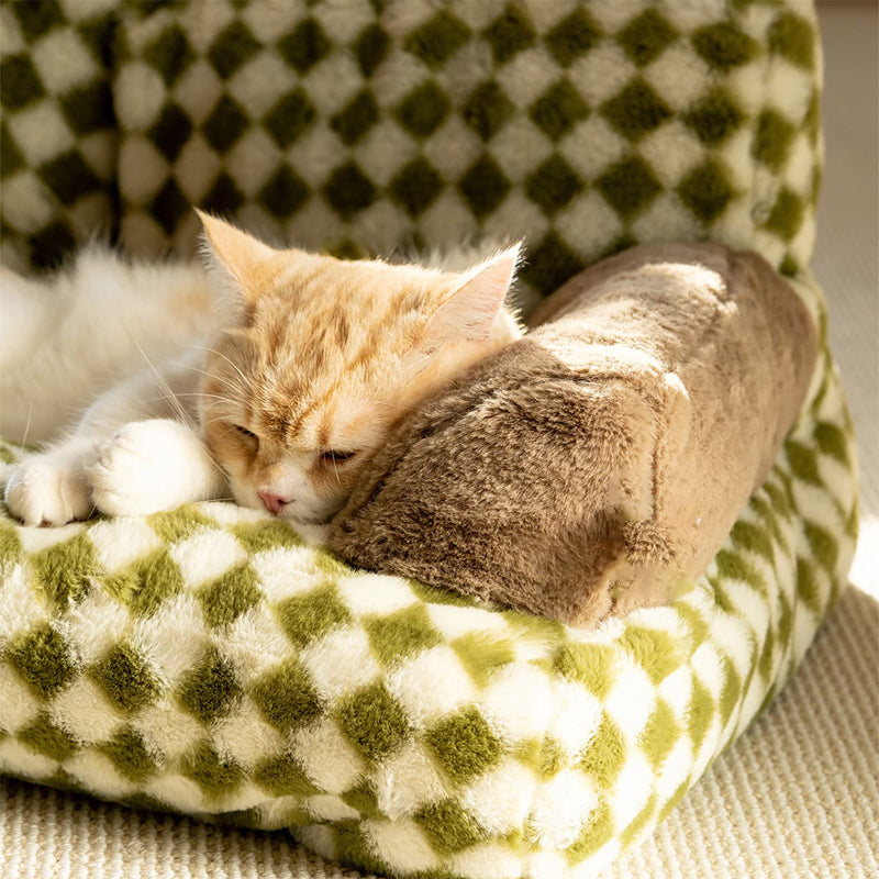 Removable Washable Vintage Pet Couch Green Diamond