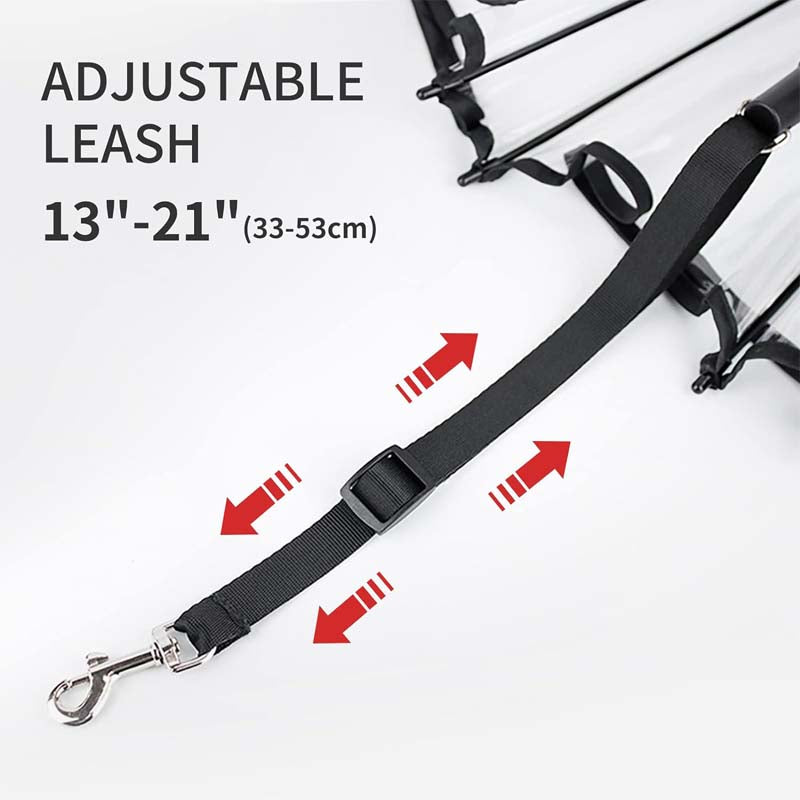 Adjustable Rain Dog Walking Leash Transparent Pet Umbrella