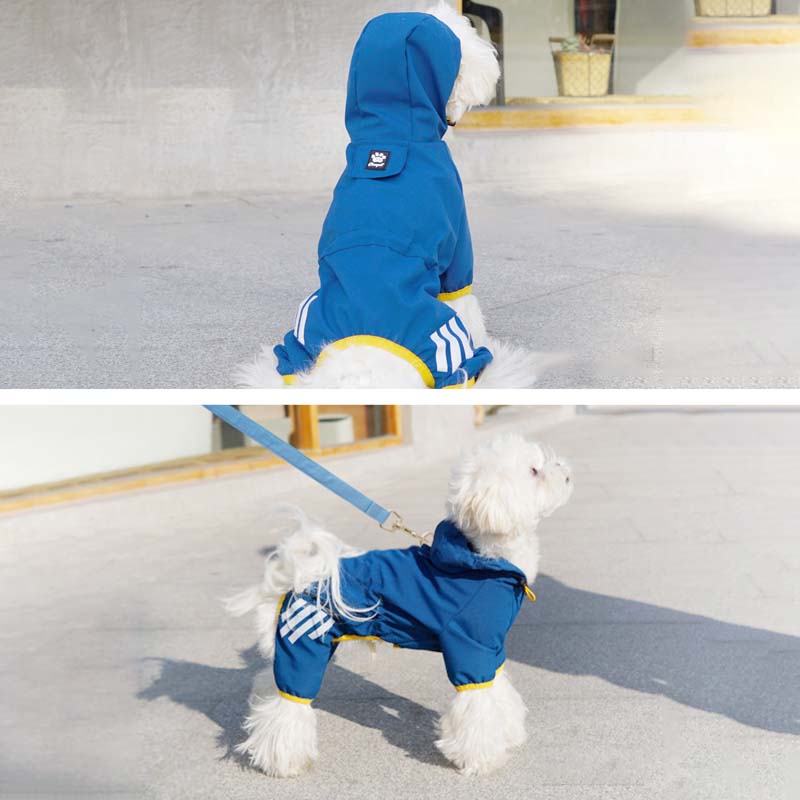 Dog Raincoat for Small Dogs Adjustable Four-Legged Reflective Dogs Rain Coat