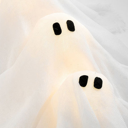 Halloween Light Ghost Wreath Front Door Arrangement Pendant