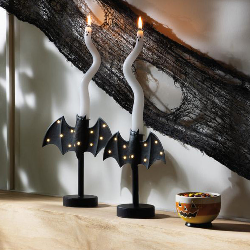 Halloween Large Twinkle Bat Candlestick