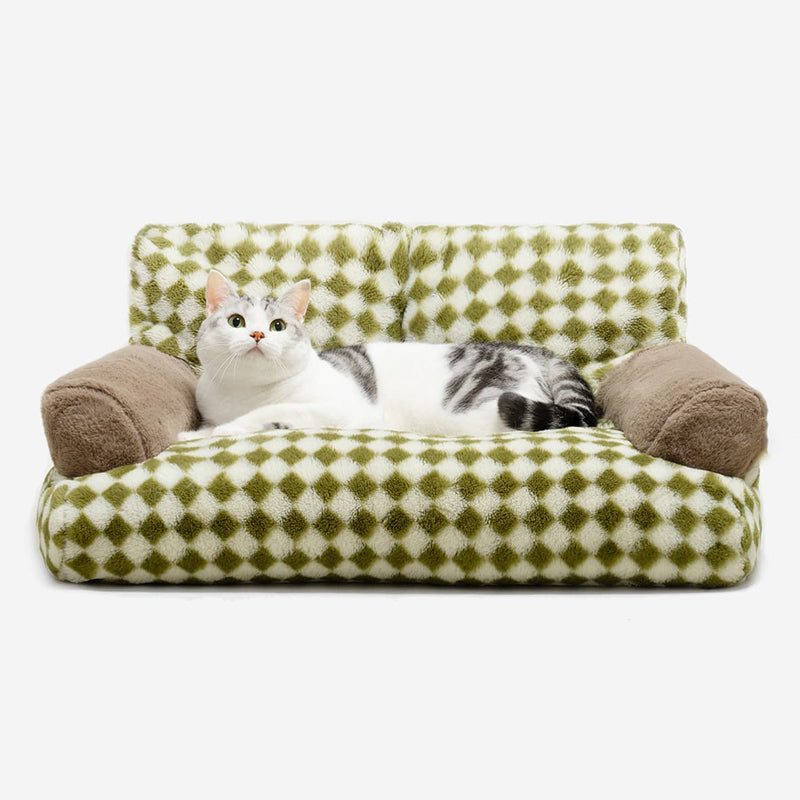 Removable Washable Vintage Pet Couch Green Diamond