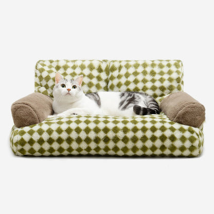 Removable Washable Vintage Pet Couch Green Diamond
