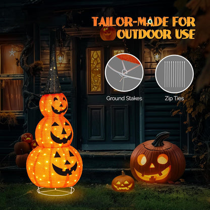 Halloween Decorative Pumpkin Light String Folding Cloth Glowing Pumpkin