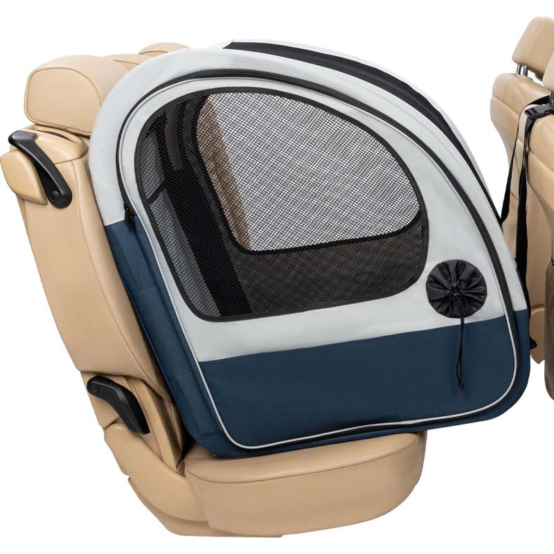 Aluminum Frame Dog Crate Folds Down For Storage Secures With Headrest Strap And Seatbelt Portable Pet Crate For Car