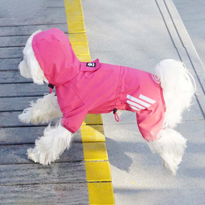 Dog Raincoat for Small Dogs Adjustable Four-Legged Reflective Dogs Rain Coat