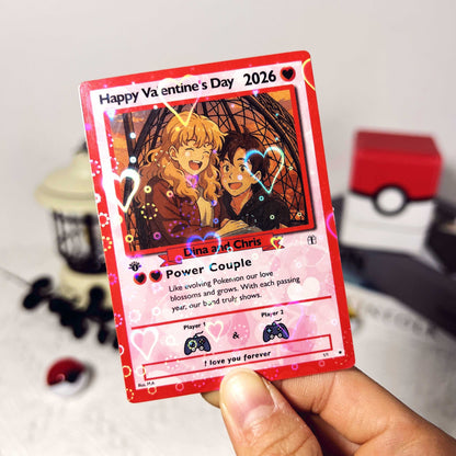 Custom Anniversary Card Couple Photo Anime Style